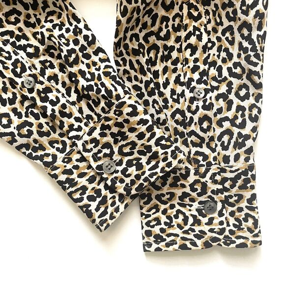 J. CREW Women's 100% Silk Button-Up Dress Shirt Blouse Top in Leopard Print - Picture 14 of 14
